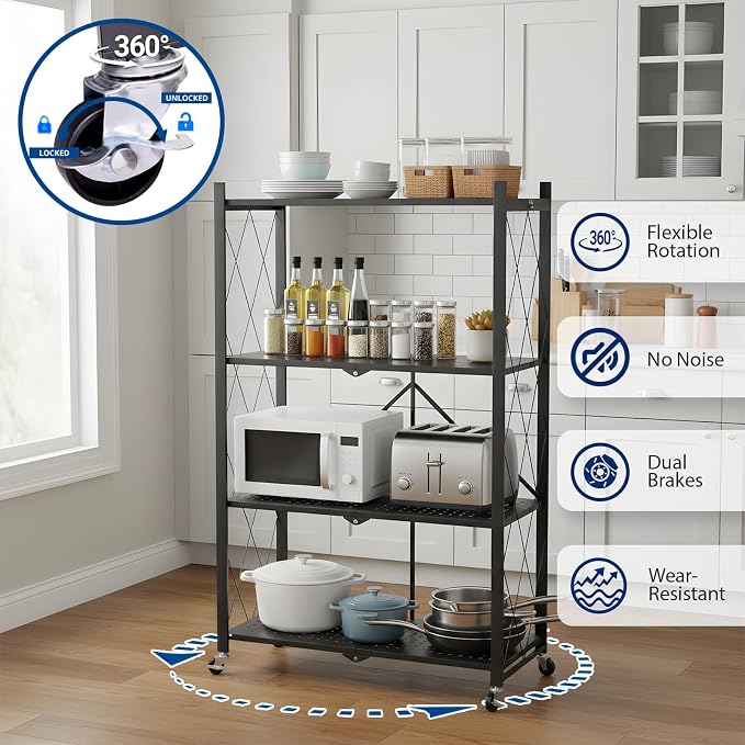 4 Tier Foldable Storage Shelf - Image 6