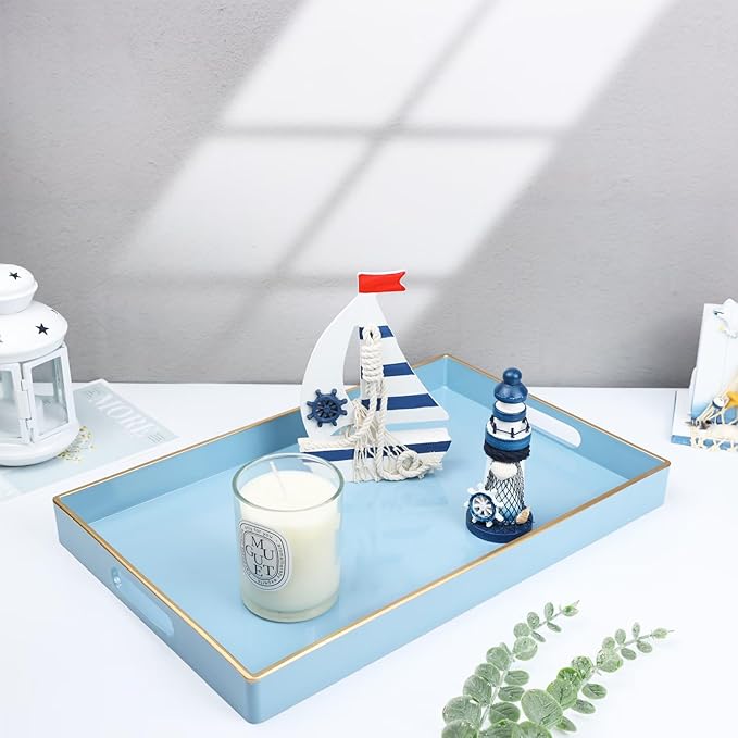 Spsyrine Blue Decorative Serving Tray - Image 2