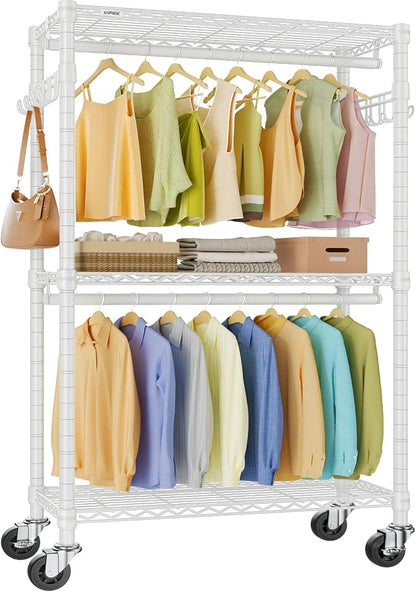 VIPEK R2 Heavy Duty Rolling Garment Rack 3 Tiers Adjustable Clothes Racks by VIPEK