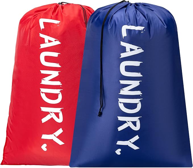 2 Pack 28" x 40"Travel Laundry Bag, Machine Washable Dirty Clothes Organizer by Unknown