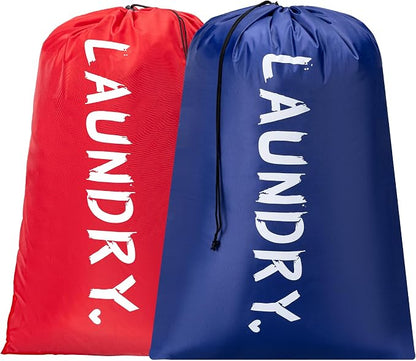 2 Pack 28" x 40"Travel Laundry Bag, Machine Washable Dirty Clothes Organizer by Unknown