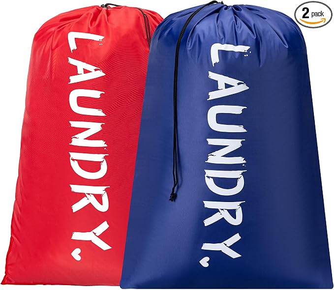 2 Pack XL Travel Laundry Bag, Machine Washable Dirty Clothes Organizer by Unknown