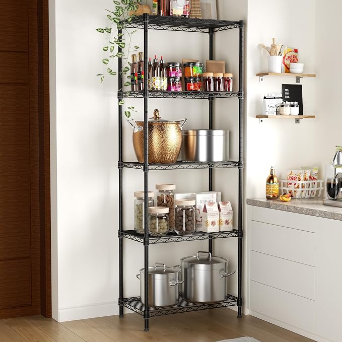 5 Tier Adjustable Storage Shelves Heavy Duty Metal Utility Shelf 750LBS - Image 6