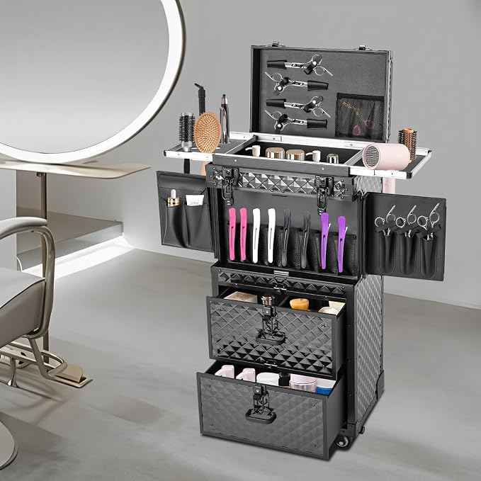 Cosmetic Train Case, Makeup Organizer Travel Case - Image 4