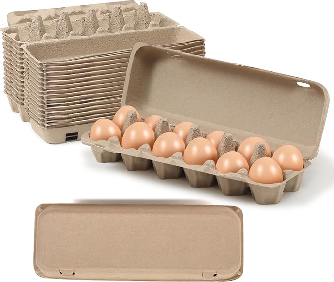 15 Pack Egg Cartons Cheap Bulk, Sturdy Natural Pulp Material Perfect by Dubtnion