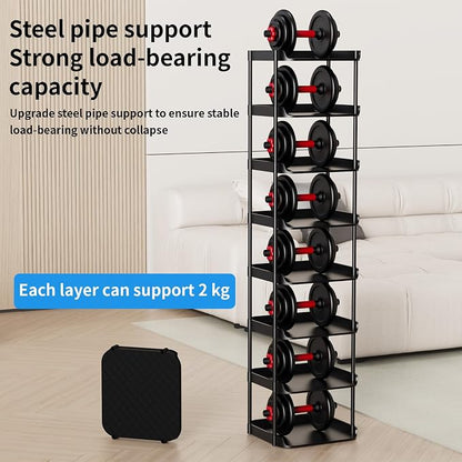 8 Tier Vertical Narrow Shoe Rack, Stackable Tall Skinny Shoerack, Compact - Image 7