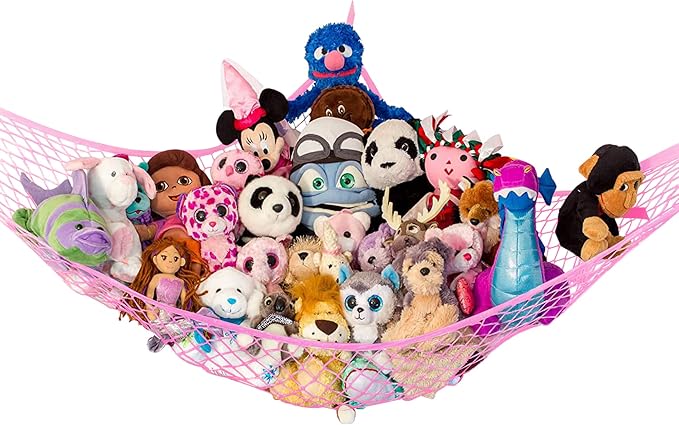 Stuffed Animal Hammock, Large | Corner Stuffed Animal Storage & Plushie Net | by LillysLove