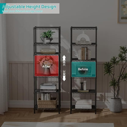 SINGAYE 6 Shelves Bathroom Organizers and Storage Shelf Wire Closet Metal - Image 6