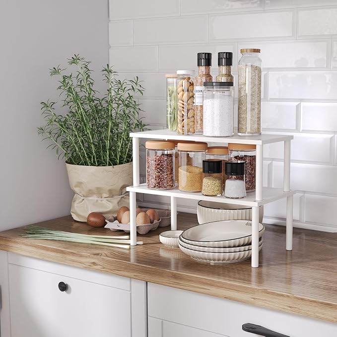 Cabinet Organizer Shelf, Kitchen Counter Shelves, Bamboo Spice Rack Countertop - Image 5