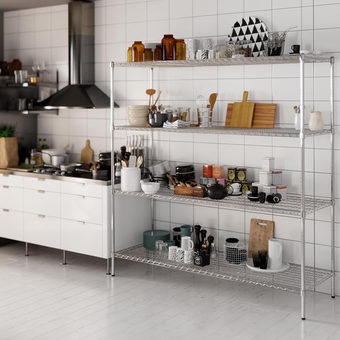24" Deep x 72" Wide x 74" Height Wire Shelving Kit | 4-Tier | NSF Commercial - Image 5