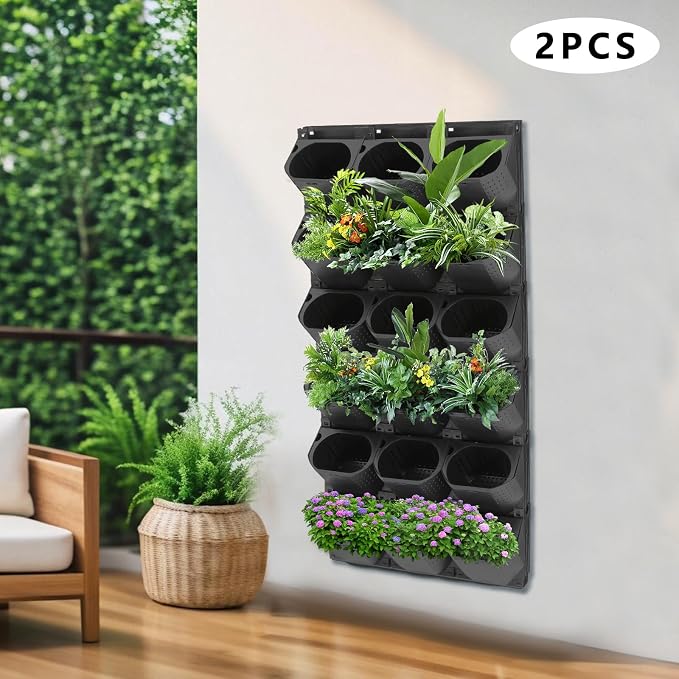 36-Pot Vertical Wall Planter, Modular Stackable Garden - Image 2