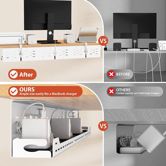 Univivi Under Desk Cable Management Tray - Image 3