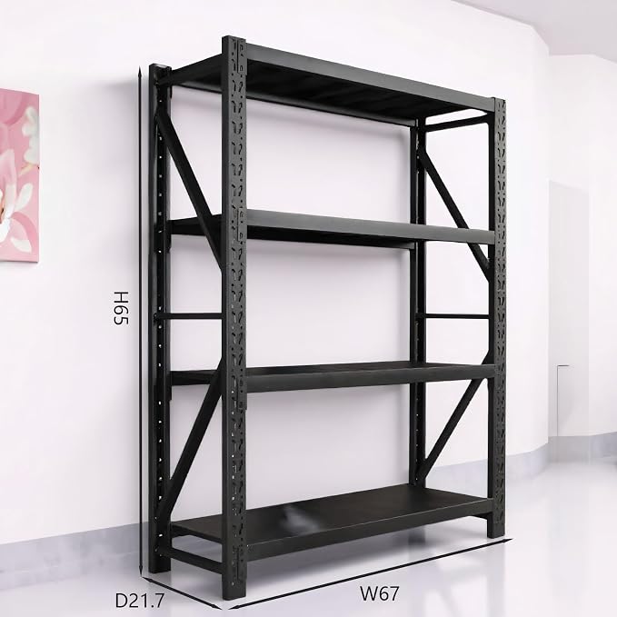 Heavy Duty Warehouse Shelving 4-Tier Industrial Steel Storage Shelves, 2600LB - Image 2