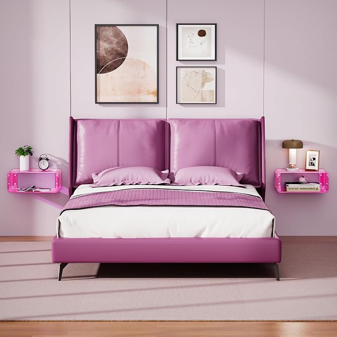 Acrylic Floating Nightstand, Bedside Table, Nightstand Shelf Wall Mounted - Image 5