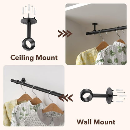 SUTINE Closet Rod, Closet Rods for Hanging Clothes, 17 to 67 inch Adjustable - Image 4