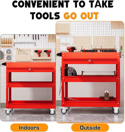 3 Tier Tool Cart on Wheels - Image 4