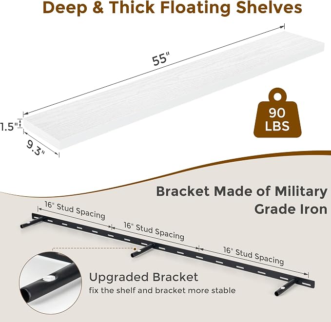 Fun Memories White 55Inch Floating Shelves - Image 3