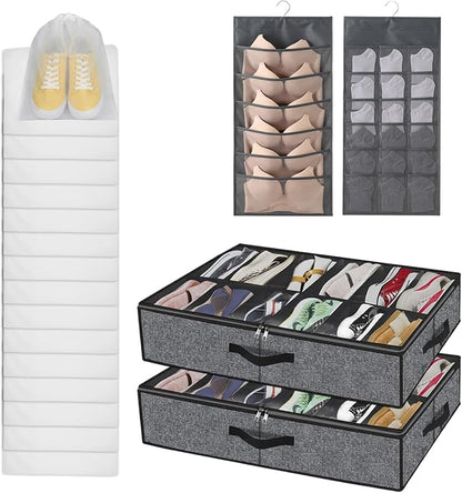 2 pc Sturdy Under Bed Shoe Storage Organizer, Underbed Shoes Closet Storage - Image 8