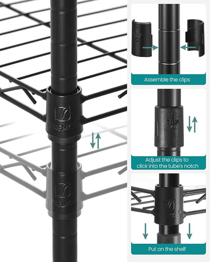 SONGMICS Storage Shelf, Bathroom Shelf, 5 Tier, Ink Black | Small space storage - Image 6