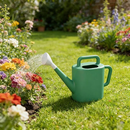 2 Gallon Resin Watering Can Green Lily – Top & Side Dual Handle by Unknown