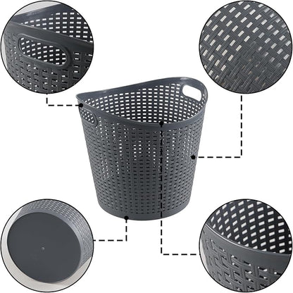 Kiddream 6 Pack Plastic Laundry Clothes Hamper Baskets, Large Storage Baskets - Image 3