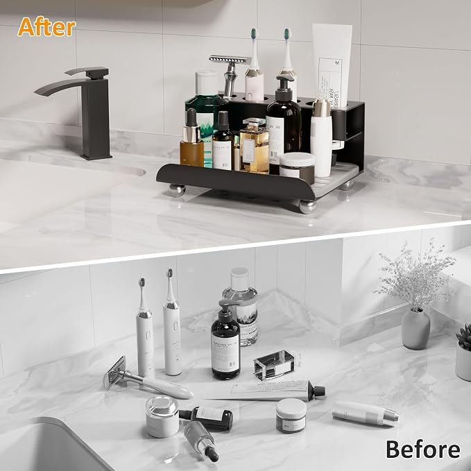 Quick Dry Electric Toothbrush Holder 4 Slots Metal Bathroom Counter Organizer - Image 5