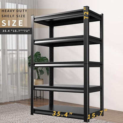 2 Pack Garage Shelving Heavy Duty Storage Shelves 2500LBS Adjustable Garage - Image 2