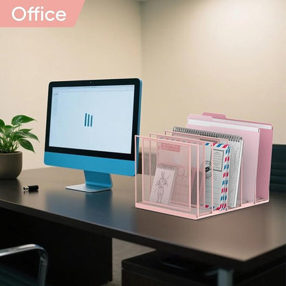 File Organizer for Desk, 5-Section Vertical File Sorter, Paper Holder Organizer - Image 8