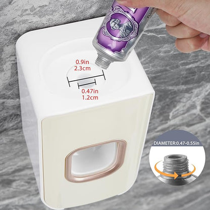 2 Slot Toothbrush Holder and Toothpaste Dispenser Wall Mounted, Automatic - Image 3