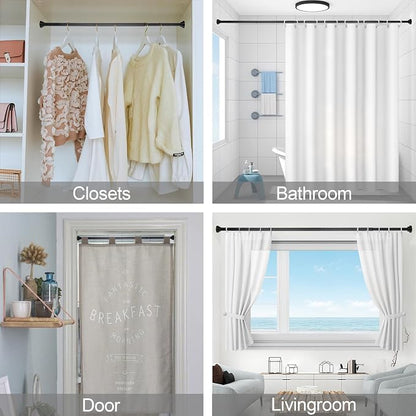 Thestoa Shower Curtain Rod Adjustable 43-92 inch, Anti-Rust Non-Slip Shower Rod - Image 6