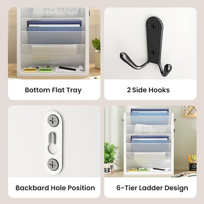 Mail Organizer Wall Mounted, 6-Slot Hanging File Organizer - Image 6