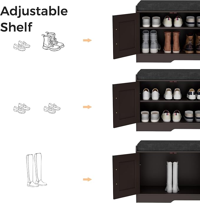 Homleke 2-Tier Storage Bench, Shoe Bench - Image 7