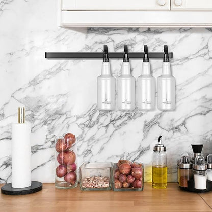 Harhana Spray Bottle Holder 14 Inches Slim Stainless-Steel Wall Mount Hanger - Image 5