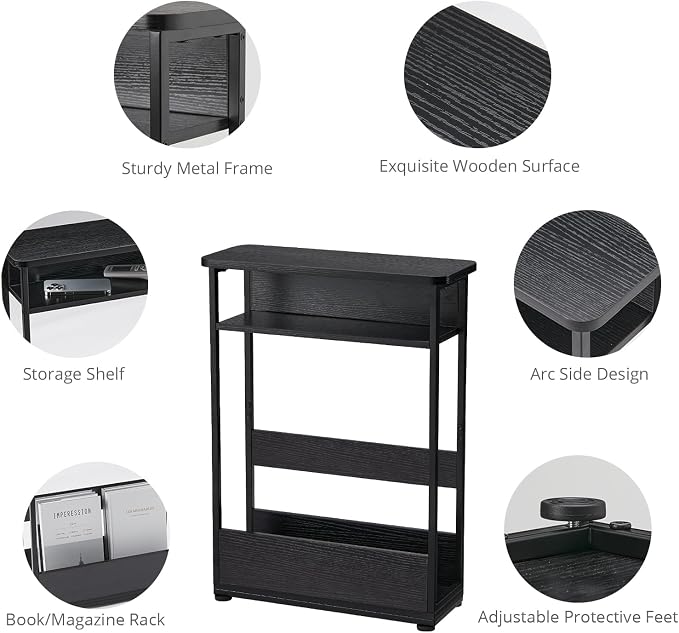 Narrow Side Table, 3-Tier Slim End Table - Image 4