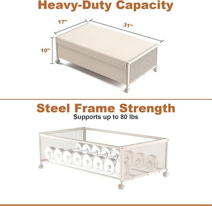 2 Pack Under the Bed Storage Containers, 10 inch Height Under Bed Shoe Storage - Image 4