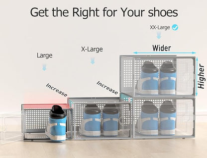 Kuject XX-Large Shoe Storage Boxes 12 Pack, Entryway & Under-Bed Storage - Image 3