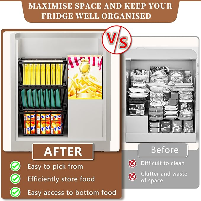 Freezer Organizer Bins ，Enhanced Leak-Proof Bottom，4 Pack Stackable Deep - Image 5