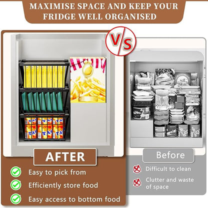 Freezer Organizer Bins ，Enhanced Leak-Proof Bottom，4 Pack Stackable Deep - Image 5