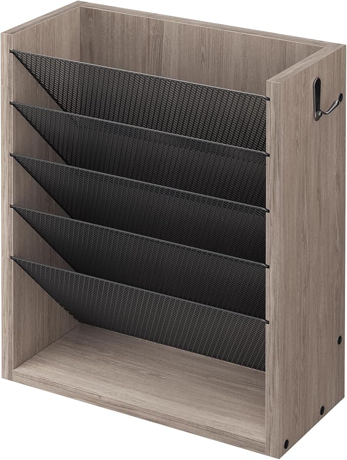 Mail Organizer Wall Mounted, 6-Slot Hanging File Organizer by Cresohom