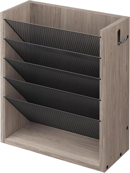 Mail Organizer Wall Mounted, 6-Slot Hanging File Organizer by Cresohom