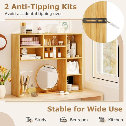 Tangkula Desktop Bookshelf, 3-Tier Desk Display Rack Organizer - Image 8