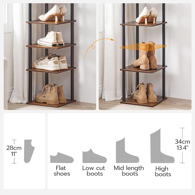 HOOBRO Vertical Shoe Rack, 8-Tier Narrow Shoe Shelf, Shoe Storage Organizer - Image 5