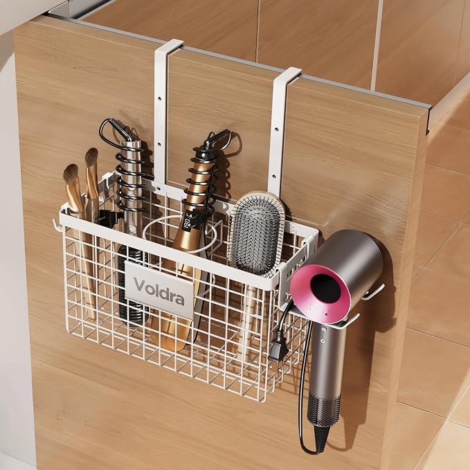 Voldra Hair Dryer Holder Cabinet Door, Adhesive Hair Tool Organizer Wall Mount by VOLDRA