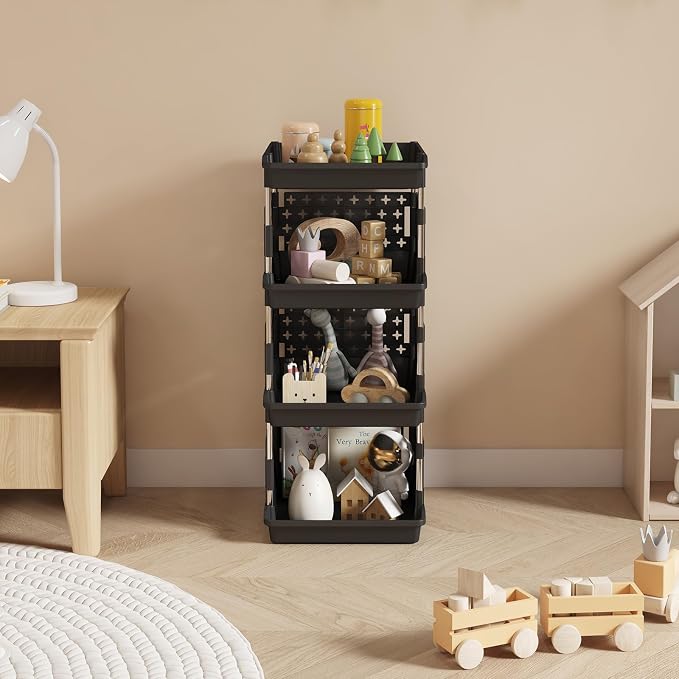Lifewit 4 Tier Plastic Stackable Storage Baskets - Image 8