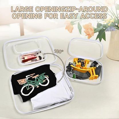 Hard Sided Clear Zipper Case for Storage- Professional-Grade Plastic Clear - Image 7