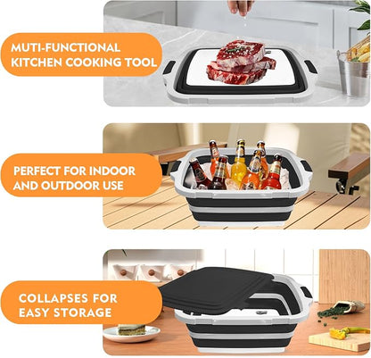 8L/16L BBQ Prep Tub with Cutting Board, Lid & Complimentary Mitts/Gloves – - Image 8