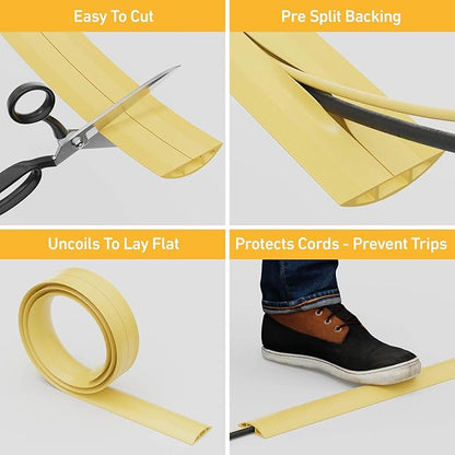 D-Line 6ft Floor Cord Cover, Floor Cable Protector, Extension Cord Cover - Image 2