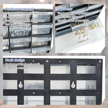 33 Drawer Plastic Small Parts Organizer, Storage Bin - Image 3
