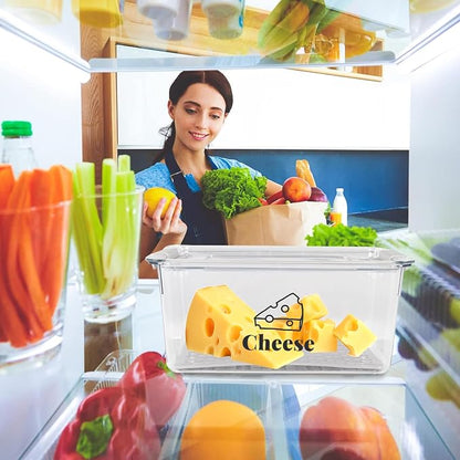 Cheese Container Airtight with Draining Basket Cream Cheese Sliced Cheeses Box - Image 8