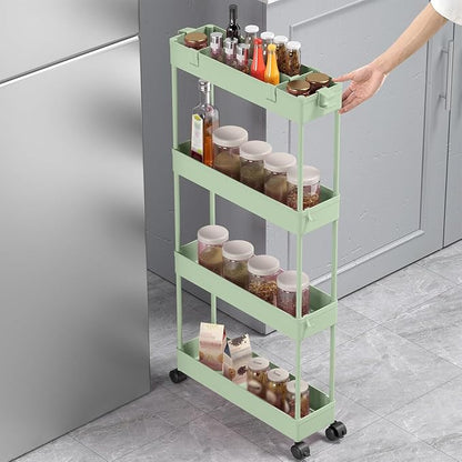SPACELEAD 2-piece Set Slim Storage Cart 3 Tier, Bathroom Organizer Rolling - Image 5